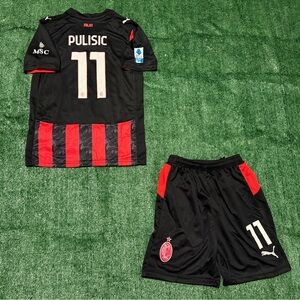 Christian Pulisic #11 Ac Milan Kids Home Jersey 25/26